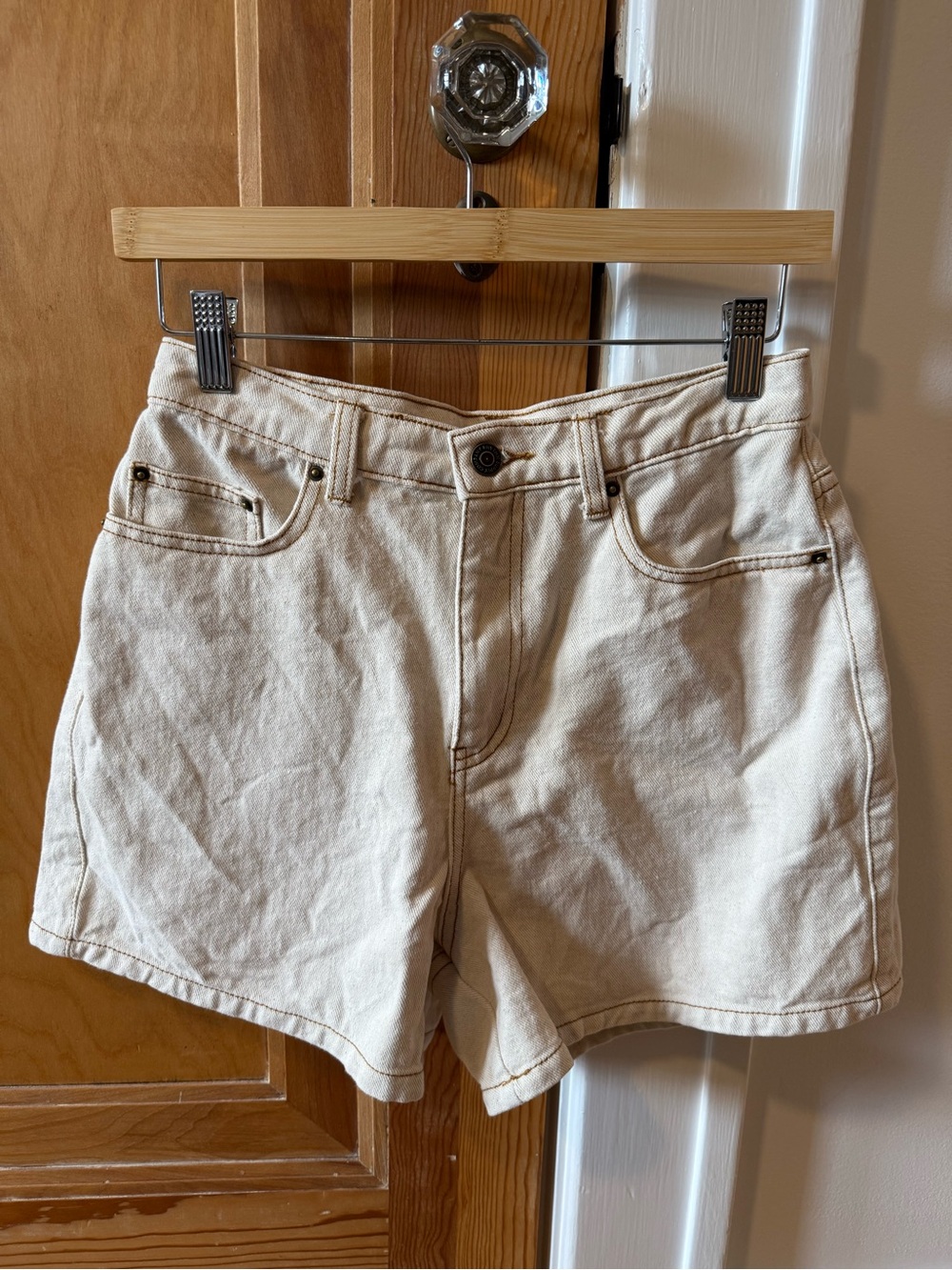 Rhythm Cream High-Rise Denim Shorts
